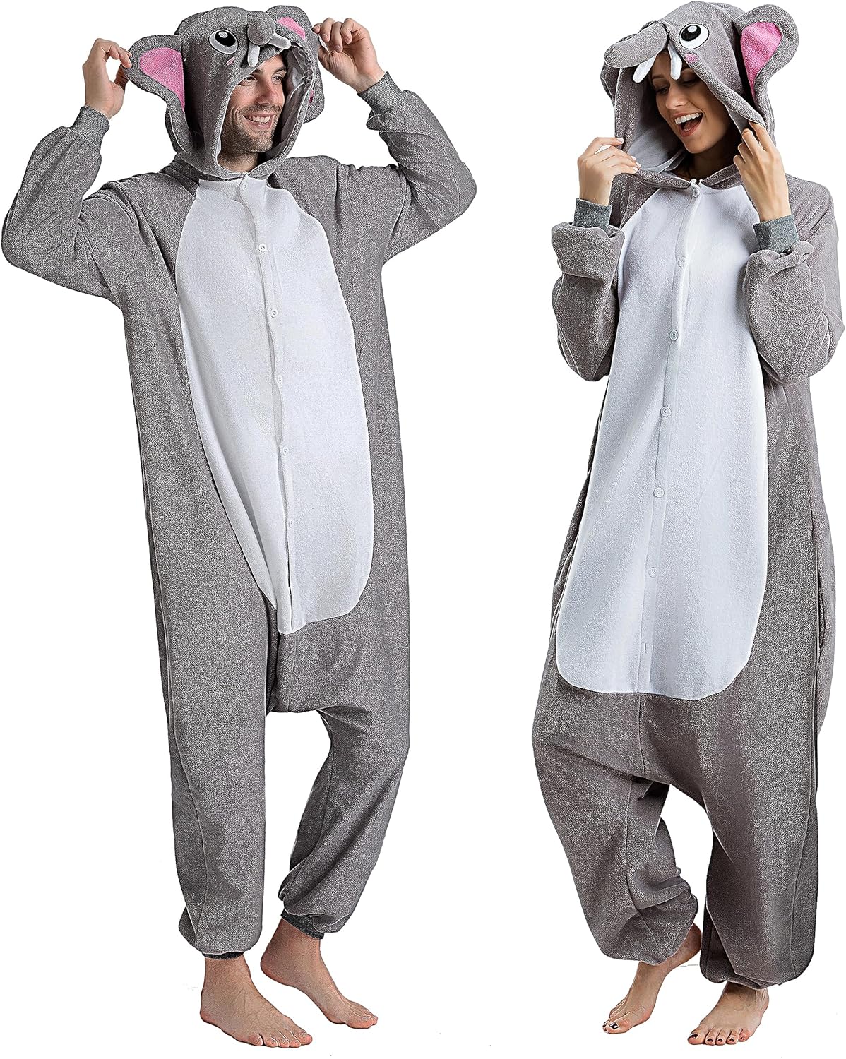 Spooktacular Creations Unisex Adult Pajama Plush jumpsuit One Piece Cow Animal Costume (M).