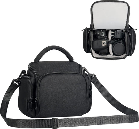 SLR Cameras Case, Waterproof Shockproof DSLR Camera Single Bag, Adjustable Shoulder Strap Compatible with Sony, Canon, Samsung, Fuji, Panasonic, Casio, Nikon.