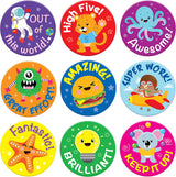 Sweetzer & Orange Reward Stickers for Teachers. 1008 Stickers for Kids in 9 Designs. 1 Inch School Stickers on Sheets. Teacher Supplies for Classroom, Potty Training Stickers, Motivational Stickers.