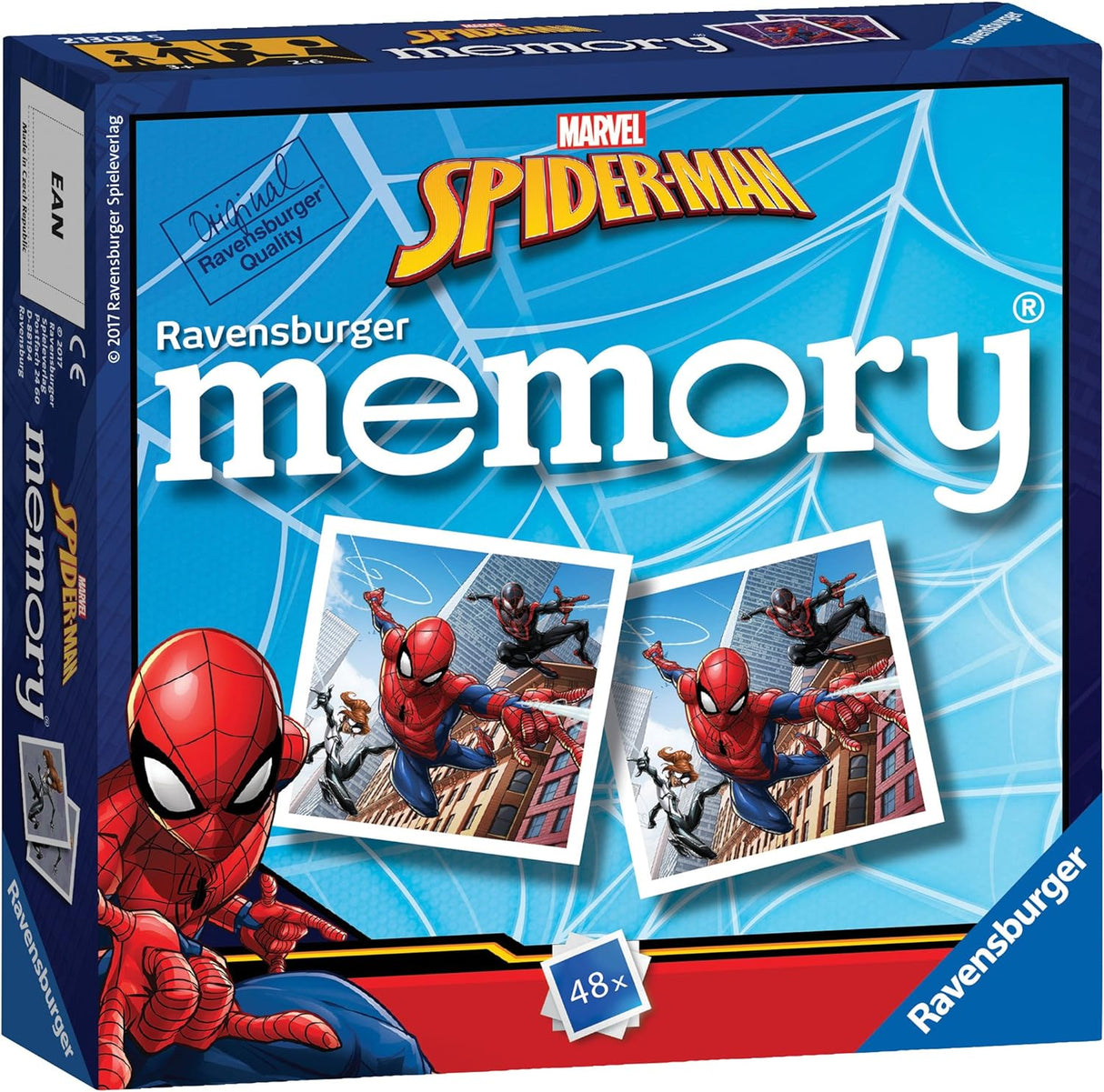 Ravensburger Marvel Spiderman Mini Memory Game - Matching Picture Snap Pairs Game For Kids Age 3 Years and Up.