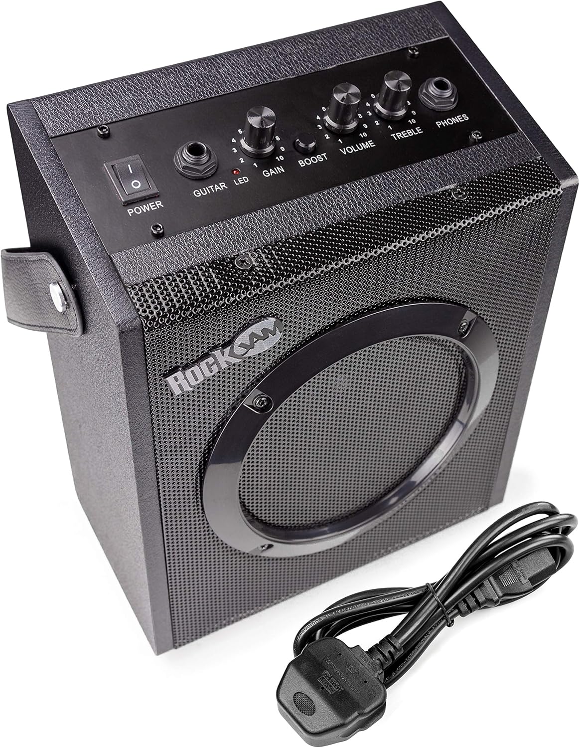 RockJam RJ20WAR2 20 Watt Electric Guitar Amplifier with Headphone Output, Three-Band EQ, Overdrive & Gain.