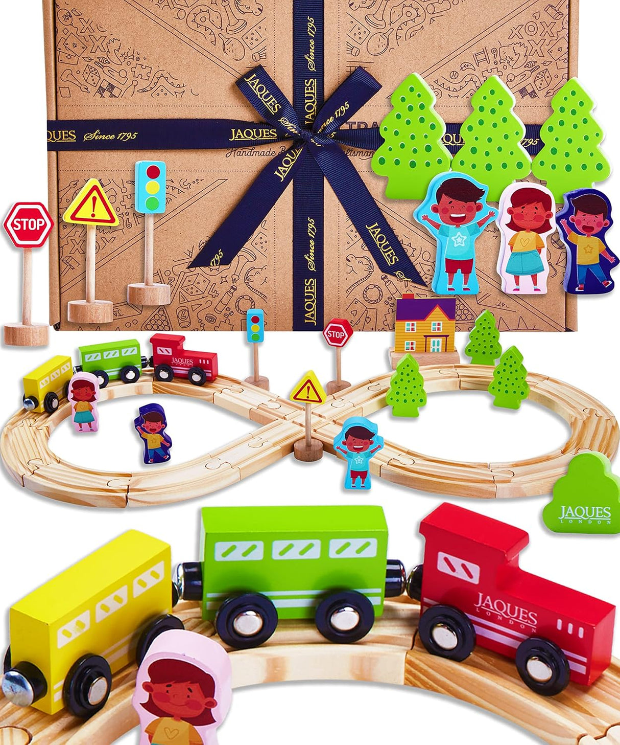 Train Set by Jaques of London | Wooden Toys for 1 2 3 4 5 Year Olds | Toy Train for Kids | Toddler Toys | Since 1795 | Beautiful Gift Packaging | Luxury Present by Jaques of London - Since 1795.