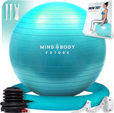 Exercise Ball Chair (55cm, 65cm & 75cm) - Yoga Ball & Stability Ring. For Pregnancy, Balance, Pilates or Birthing Therapy. Use at Office, Gym or Home. Anti-Burst and Anti-Slip Premium Grade.