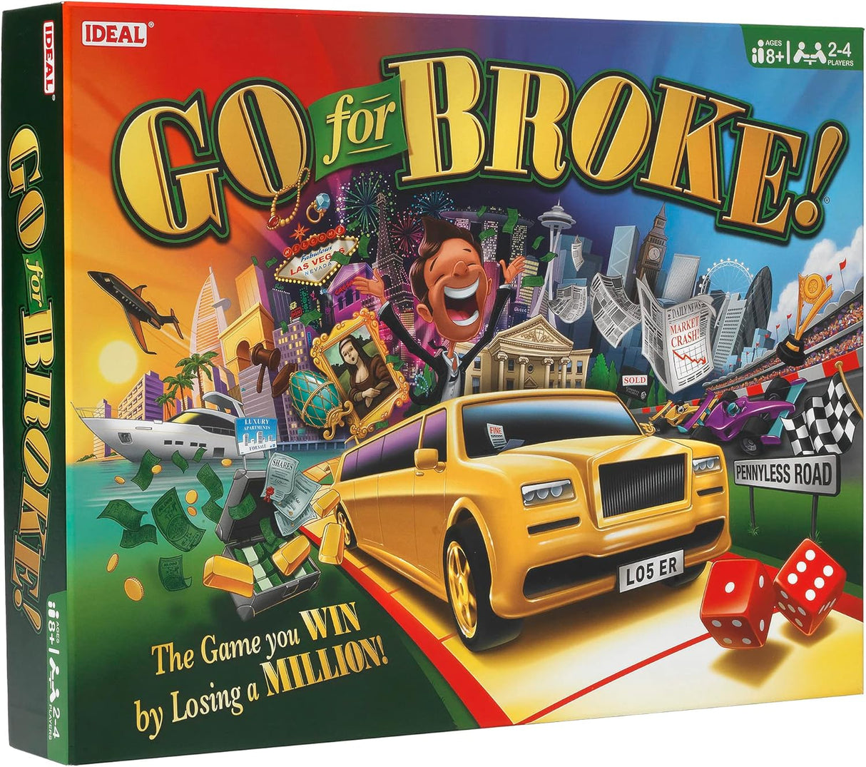 IDEAL | Go for Broke: The game you win by losing a million!| Classic Games | For 2-4 Players | Ages 8+.