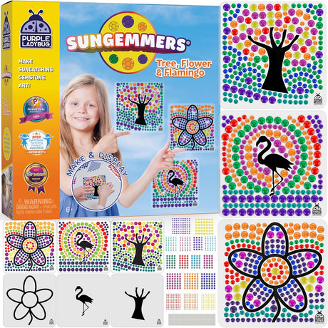 SUNGEMMERS Suncatcher Diamond Art Craft Kits for Kids - Great 5 Year Old Girls Gifts - No Mess Window Arts and Crafts for Kids Age 10 9 8 6 & Birthday Presents for 7 Year Old Girls - Stocking Fillers.