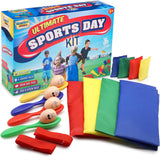 Outdoor Games Play Equipment for Kids Family Garden Toys Sports Day Kit Egg and Spoon Race Ring Toss Sack Race Bean Bags Snakes and Ladders (Deluxe Sports Day Kit).