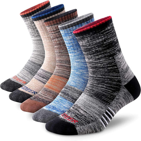 FEIDEER Men's Hiking Walking Socks, Multi-pack Wicking Cushioned Outdoor Recreation Crew Socks.