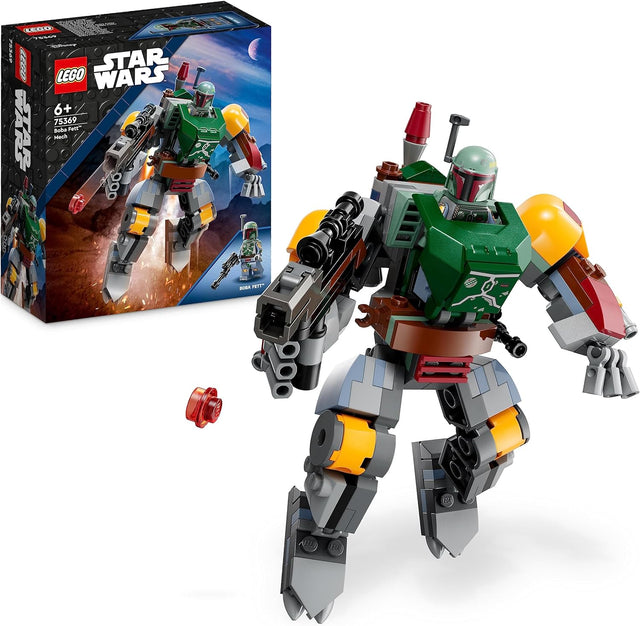 LEGO 75369 Star Wars Boba Fett Mech, Buildable Action Figure Toy with Stud-Shooting Blaster and Jetpack with Flick Shooter, Collectible Set for Kids.