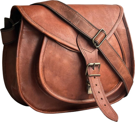 Rustic Town Leather Crossbody Satchel Bag Vintage Purses Handbags for Women.