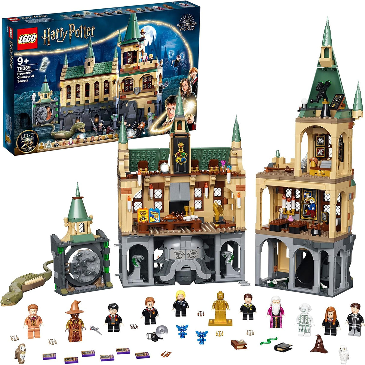 LEGO Harry Potter Hogwarts Chamber of Secrets Castle Toy with The Great Hall, 20th Anniversary Model Set with Collectible Golden Minifigure, Wizarding World Gifts for Kids, Boys & Girls 76389.