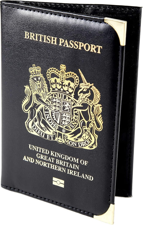 Esposti British Passport Holder | UK Passport Wallet | Non EU | PU Leather | Black.