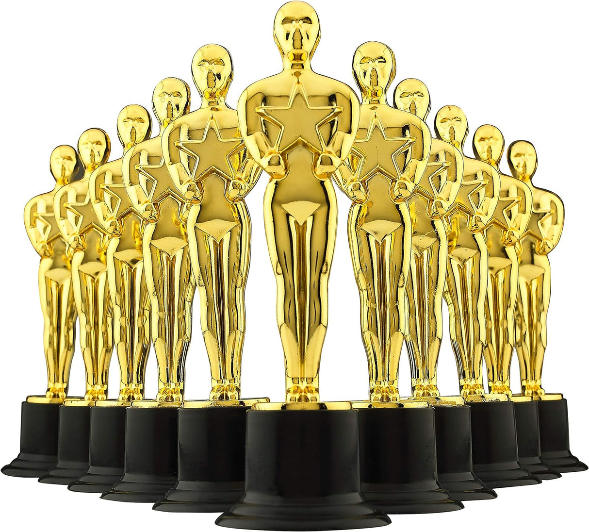 Bedwina 6" Gold Awards Trophy - Pack of 12 Bulk Golden Oscar Trophy Statues Party Award Trophy, Party Decorations and Appreciation Gifts.