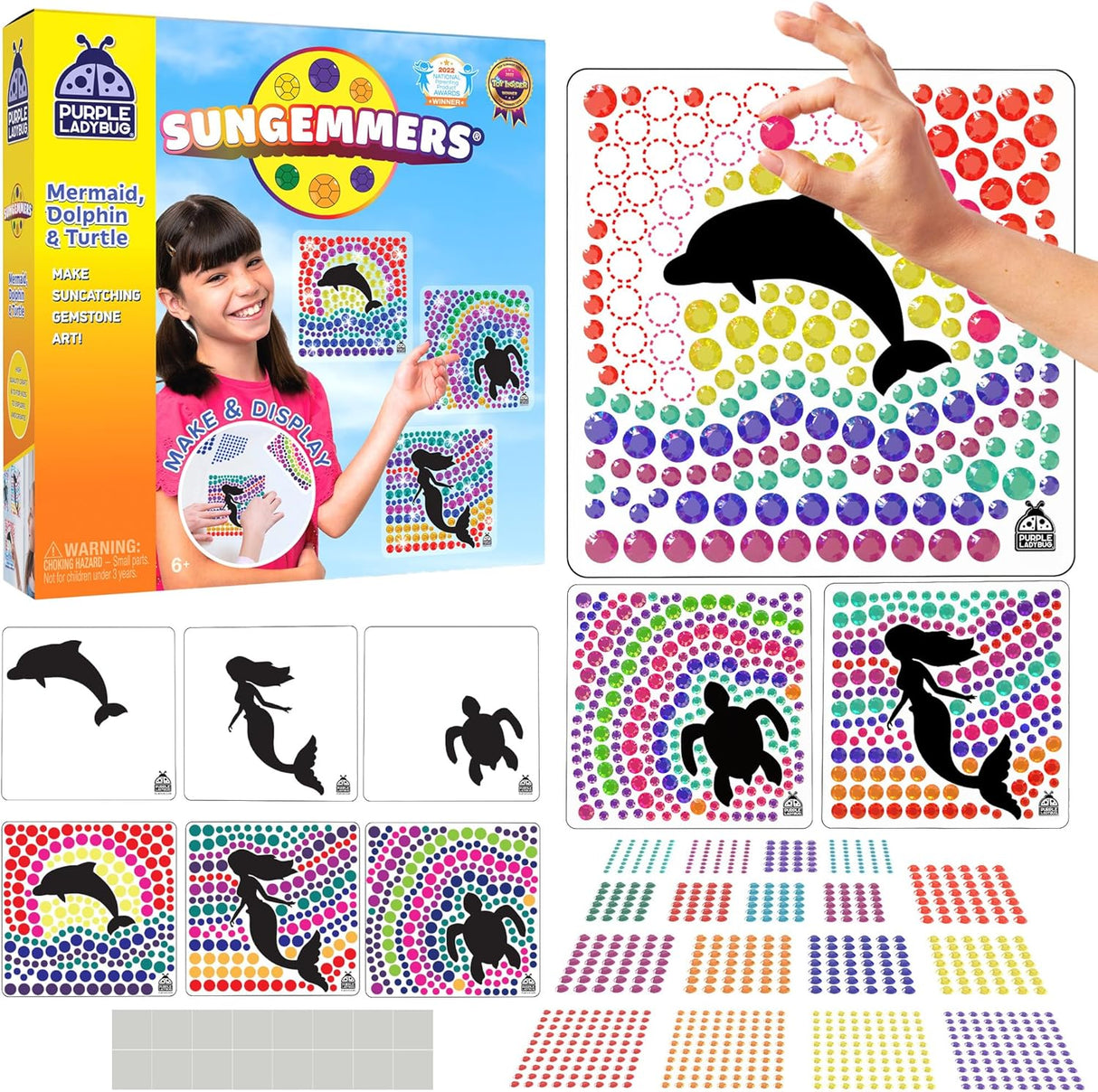 SUNGEMMERS Suncatcher Diamond Art Craft Kits for Kids - Great 5 Year Old Girls Gifts - No Mess Window Arts and Crafts for Kids Age 10 9 8 6 & Birthday Presents for 7 Year Old Girls - Stocking Fillers.