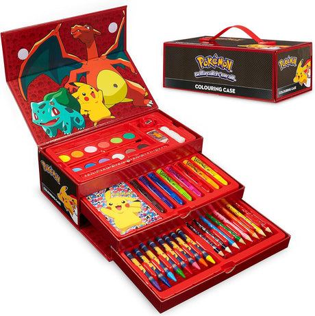 Pokemon Colouring Sets for Children, Over 40 Art Supplies for Kids.