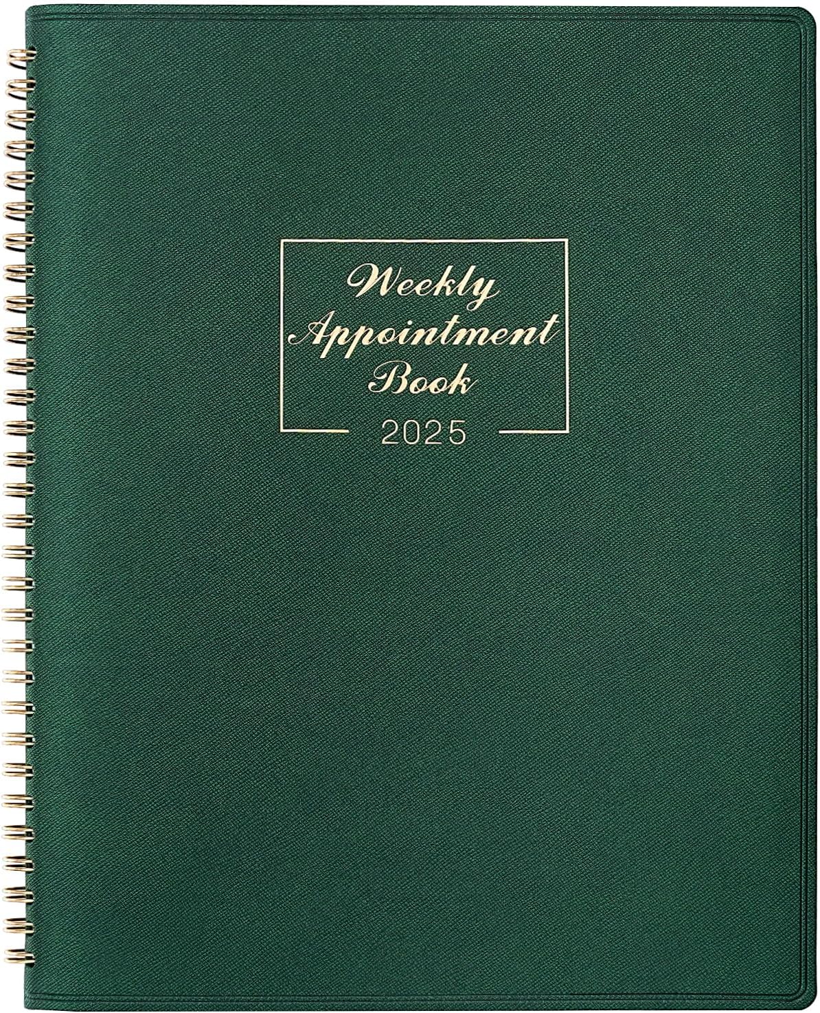 Appointment Book 2025-2025 Diary from Jan. 2025 - Dec. 2025, A4 Week to View Appointment diary 2025, Hourly Planner 2025 in 15 Minutes with Times Slots, Soft Leather Cover, 21.8 x 29 cm.