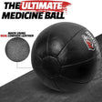 Senshi Japan 𝗥𝗘𝗔𝗟 𝗟𝗘𝗔𝗧𝗛𝗘𝗥 10KG Leather Medicine Ball For Fitness, Workouts, Training, Aerobics Slam & Wall Ball Weighted.