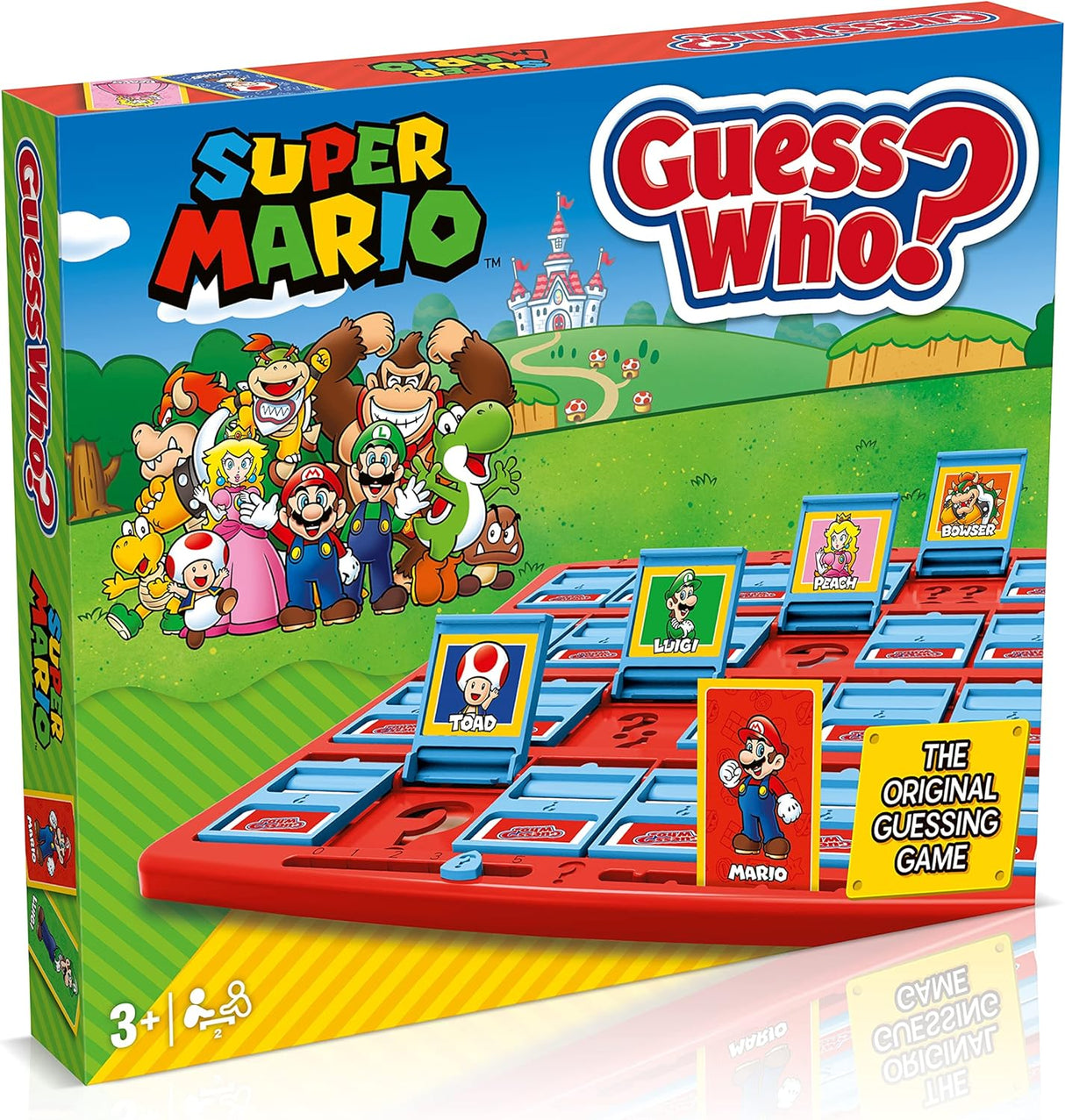 Winning Moves Super Mario Guess Who? Board Game, Play with classic Nintendo characters including Mario, Luigi, Peach, Bowser, and Donkey Kong, 2 players makes a great gift for ages 3 plus.