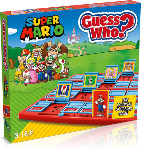 Winning Moves Super Mario Guess Who? Board Game, Play with classic Nintendo characters including Mario, Luigi, Peach, Bowser, and Donkey Kong, 2 players makes a great gift for ages 3 plus.