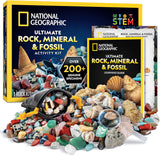 NATIONAL GEOGRAPHIC Rock Collection and Fossils for Kids – 200 Piece Crystals and Gemstones Set Includes Geodes and Fossils, Rocks and Minerals Science Kit for Kids, A Geology Gift for Boys and Girls.