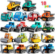 JOYIN 18 Piece Pull Back Car Assorted Mini Truck Model Car, Friction Powered Race Cars Vehicle Set for Toddlers, Boys, and Girls’ Educational Pretend Play.