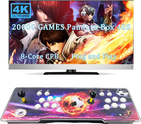 RegiisJoy 28000 Games in 1 Pandora 50S Arcade Game Console Retro Game Machine for PC & Projector & TV, 2-4 Players, 1280X720, 3D Games, Search/Hide/Save/Load/Pause Games, Favorite List.