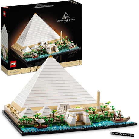 LEGO Architecture Great Pyramid of Giza Set, Home Decor Model Building Kit, Gift Idea for Adults, Men, Women, Mum, Dad, Creative Activity, Famous Landmarks Collection 21058.