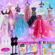 800+Pcs - Fashion Designer Kit for Girls with 5 Mannequins- Creativity DIY Arts & Crafts Kit Learning Toys Sewing Kit for Kids- Teen Girls Kids Birthday Gift Present Age 6 7 8 9 10 11 12+.