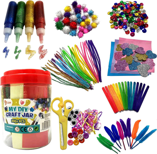 Ram© Giant 200 Pieces Kids Childrens Craft Art DIY Jar Large Crafting Crafts Large Toy Set.