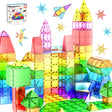 PicassoTiles 60 Piece Set 60pcs Magnet Building Tiles Clear Magnetic 3D Building Blocks Construction Playboards - Creativity beyond Imagination, Inspirational, Recreational, Educational, Conventional.