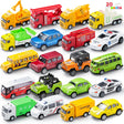 JOYIN 20 Piece Pull Back Die Cast Metal Toy Car Model Vehicle Set for Toddlers Toy Cars for 2 year olds Girls and Boys Kids Play vehicles Car Set.