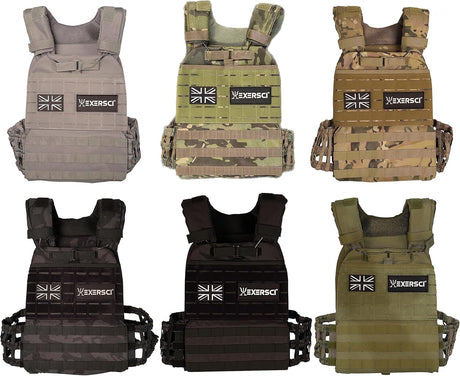 Exersci® Tactical Weighted Vest (1.5kg - 23.5kg) - Calisthenics, Bodyweight Workouts, HIIT, Cardio & Strength Training.